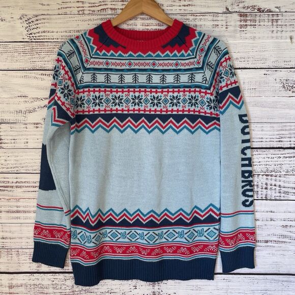 Dutch Bros  Coffee Blue Red Nordic Sweater Crew Neck Size Medium - Picture 1 of 5